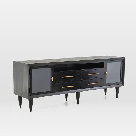 Burnished Metal Media Console Low west elm