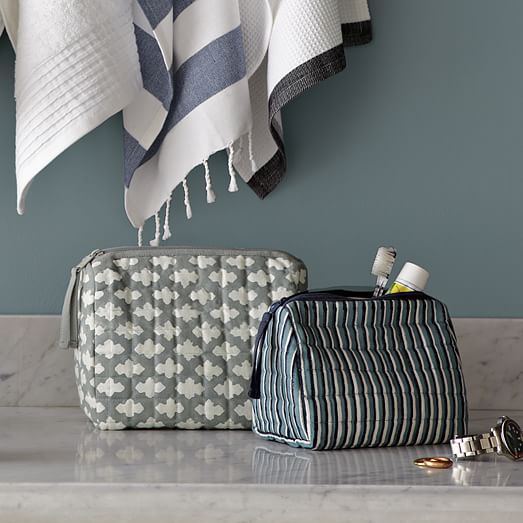 HandBlocked Cosmetic Bag Slate west elm
