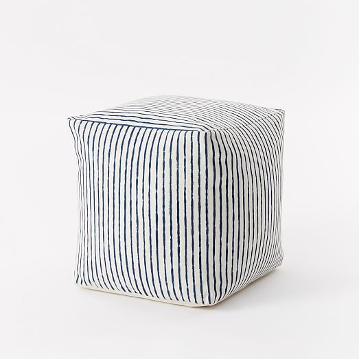 Outdoor Stripe Pouf west elm