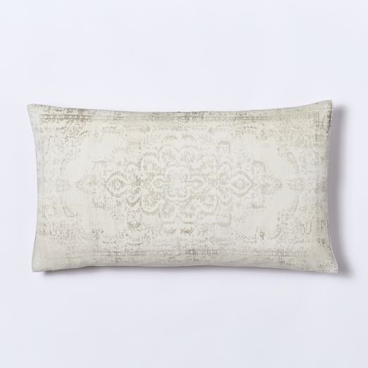 Velvet Arabesque Pillow Cover Ivory west elm