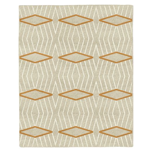 Diamond Stripe Special Order Wool Rug Sorrel west elm