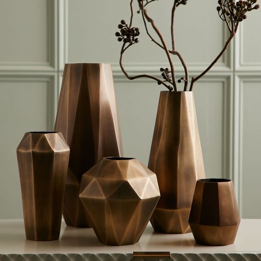 Faceted Metal Vases west elm