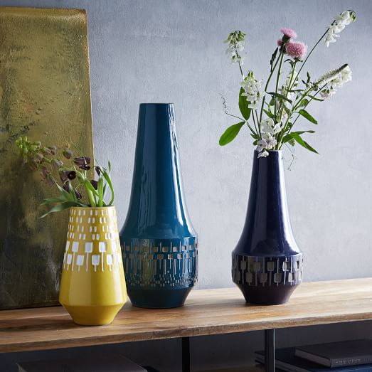 MidCentury Geo Ceramic Vase west elm