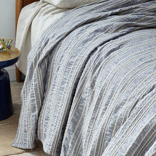 Corded Stripe Lightweight Coverlet west elm
