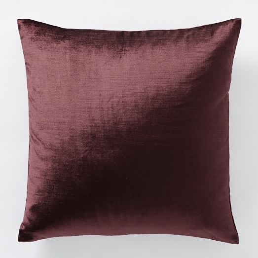 Cotton Luster Velvet Pillow Cover Currant west elm