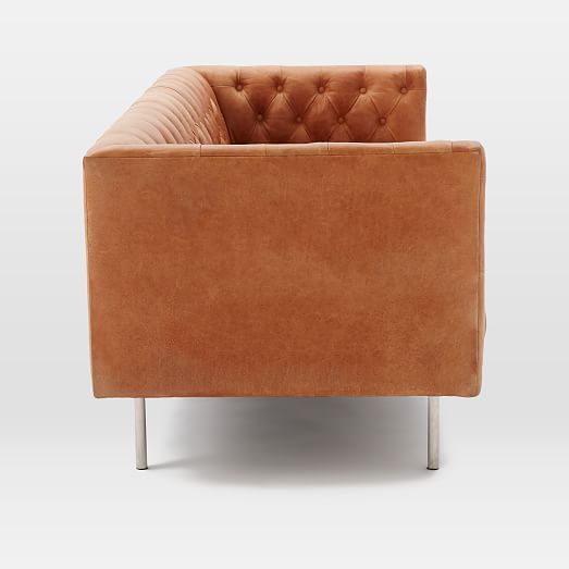 Modern Chesterfield Leather Sofa west elm