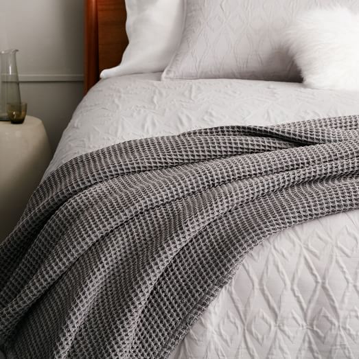 Stonewashed Waffle EndofBed Throw west elm