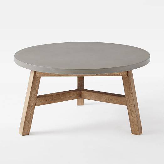 Mosaic Coffee Table Solid Concrete Top west elm