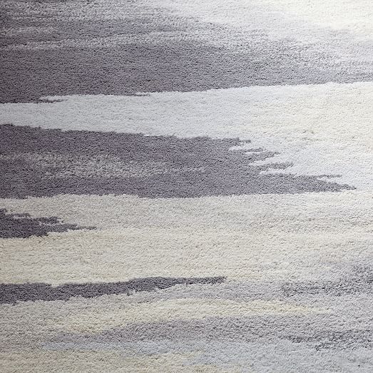 Faded Ikat Wool Rug Slate west elm