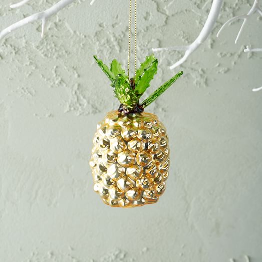 tropical glass ornament pineapple west elm tropical glass ornament pineapple west elm