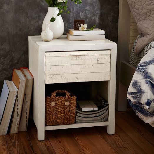 Bay Reclaimed Pine Nightstand Whitewashed west elm