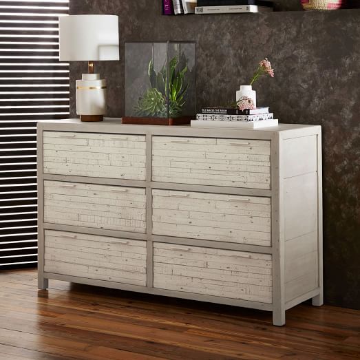 Bay Reclaimed Pine 6Drawer Dresser Whitewashed west elm