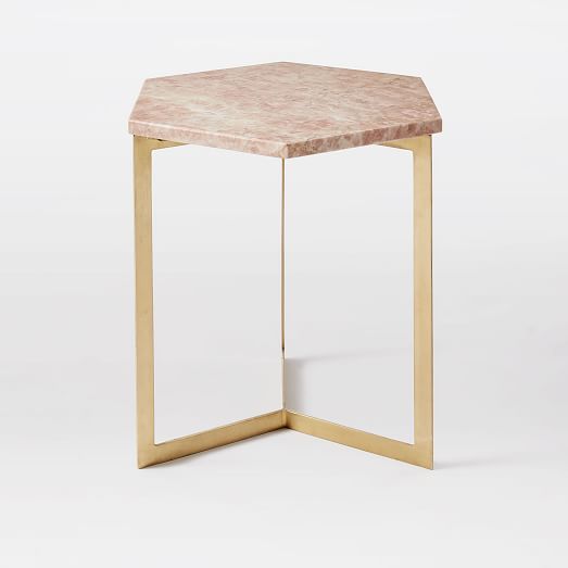 Hex Side Table Antique Brass west elm