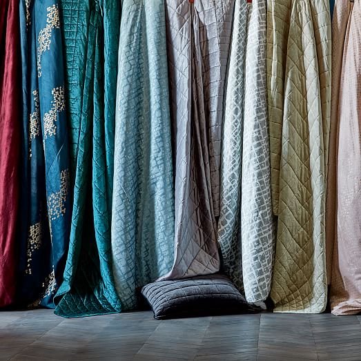 Cotton Luster Velvet Diamond Duvet Cover + Shams west elm