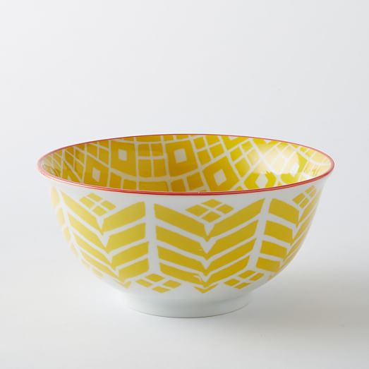 Folk Pad Printed Serving Bowls west elm