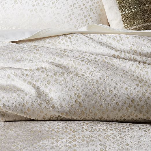 Cotton Luster Velvet Diamond Duvet Cover + Shams west elm