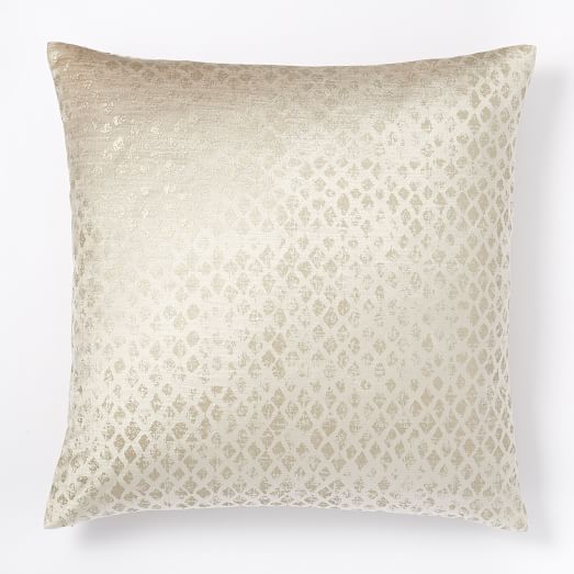 Luster Velvet Diamond Pillow Cover Stone west elm