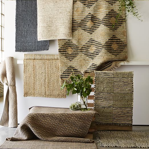 Dotted Jute Rug Natural/Ivory west elm