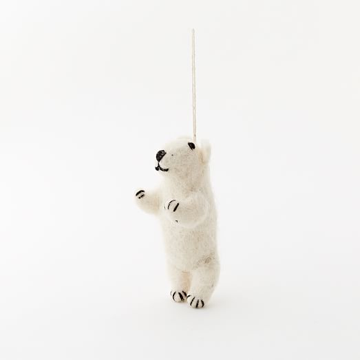 Felt Polar Bear Ornament | west elm