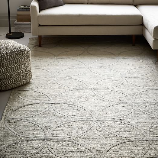 Metallic Leaf Tile Jute Rug west elm