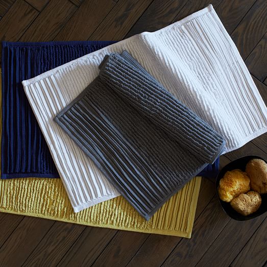 Pleated Stripe Bath Mat west elm
