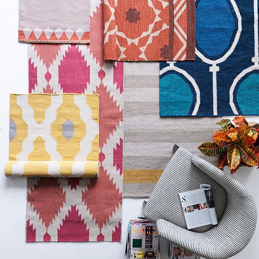 Phoenix Wool Dhurrie Rug Earth Red west elm