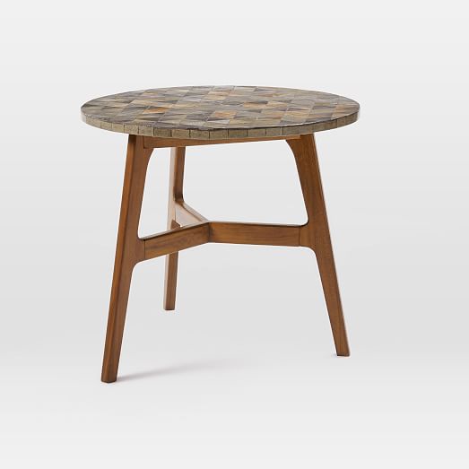 Mosaic Tiled Bistro Table Slate Top west elm