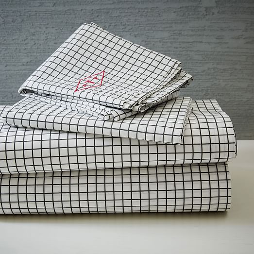 Windowpane Sheet Set Slate west elm