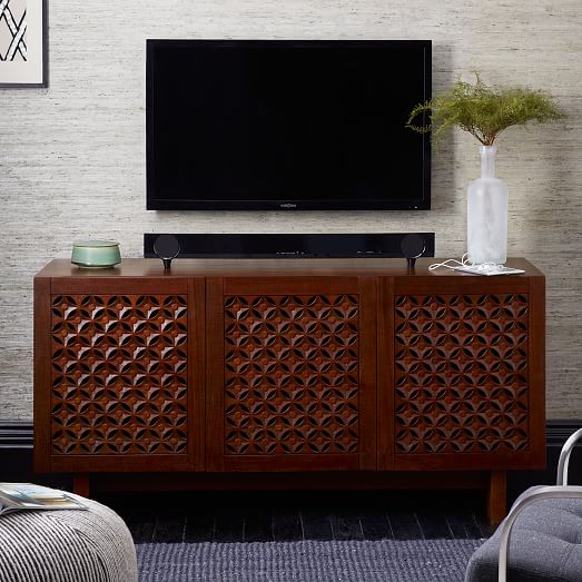 Carved Wood Media Console west elm