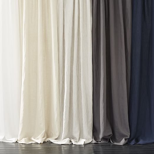 Belgian Flax Linen Curtain White west elm