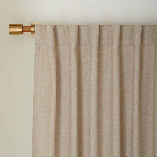 Heathered Wool Curtain Oatmeal west elm