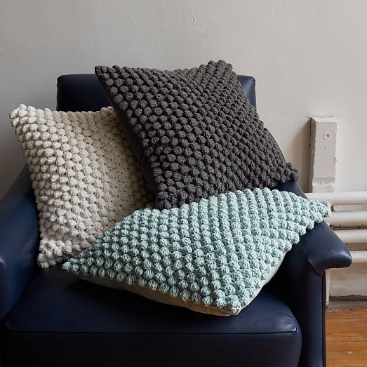 Bubble Knit Pillow Cover Slate west elm