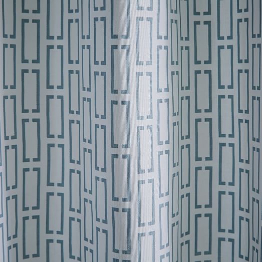 MidCentury Bracket Geo Shower Curtain Moonstone west elm