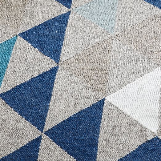 Framed Triangles Wool Kilim Rug west elm