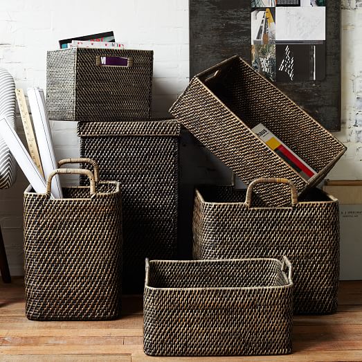 Modern Weave Tall Basket west elm