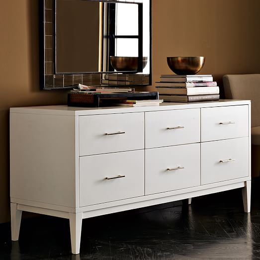 NarrowLeg 6Drawer Dresser White west elm