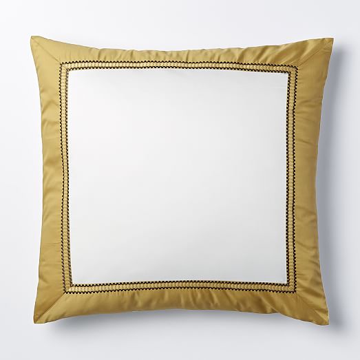 Organic Embroidered Frame Duvet Cover Horseradish west elm