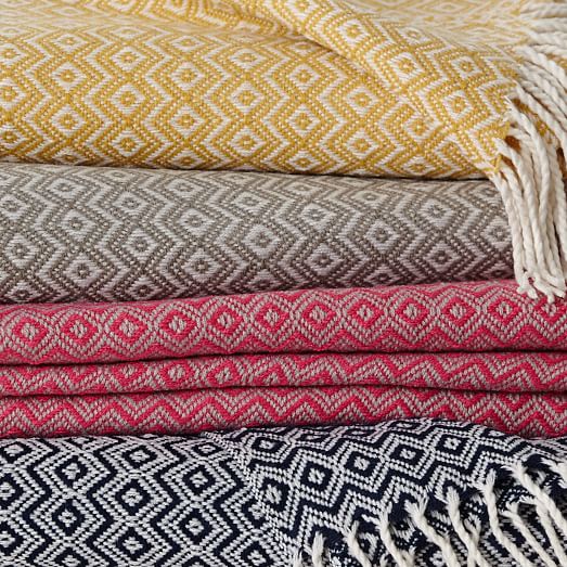 Warmest Throw Diamond Jacquard west elm