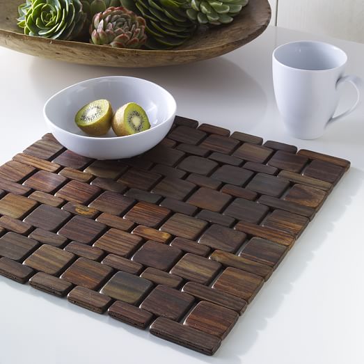 Wood Tile Placemat Set | west elm