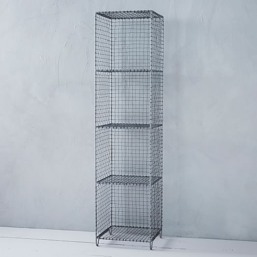 Wire Mesh Storage Standing Shelving Rack west elm