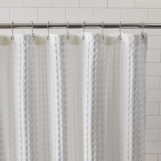 Waffle Grommet Shower Curtain White west elm