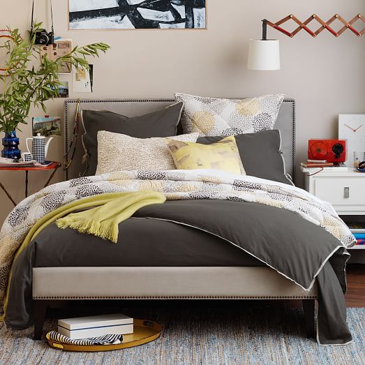 Linen Cotton Duvet Cover + Shams Slate west elm