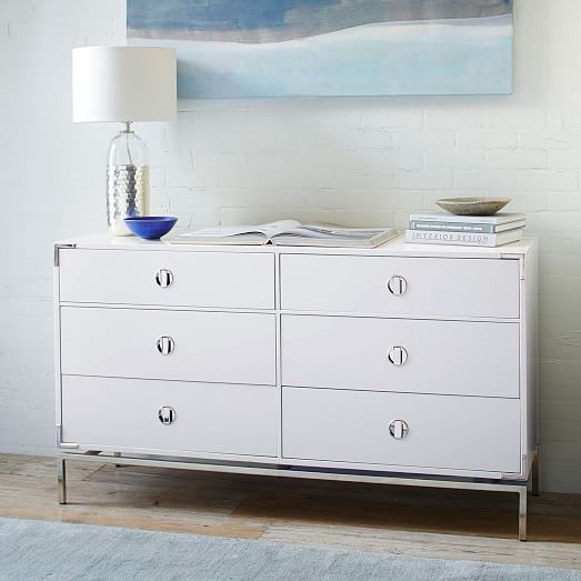 Malone Campaign 6Drawer Dresser White Lacquer west elm