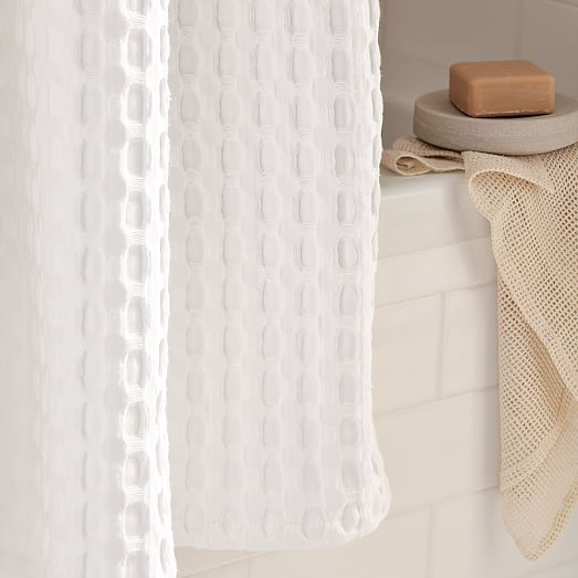 Waffle Grommet Shower Curtain White west elm