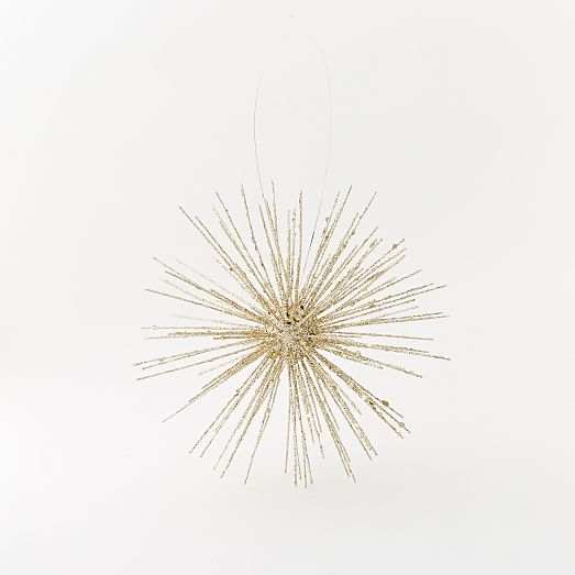 Glitter Burst Ornaments + Tree Topper west elm