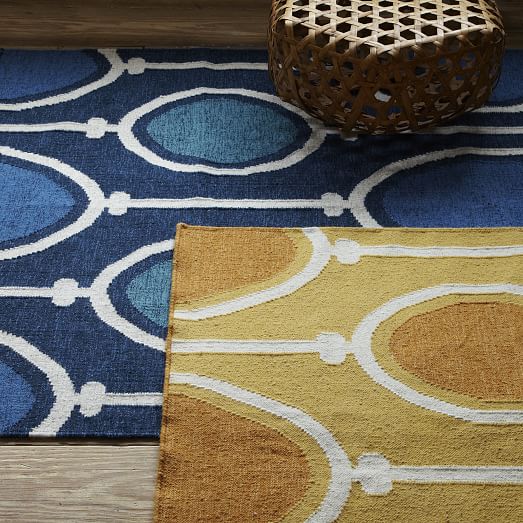 Abacus Wool Dhurrie Regal Blue west elm