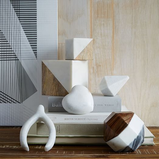 Marble + Wood Geometric Objects west elm
