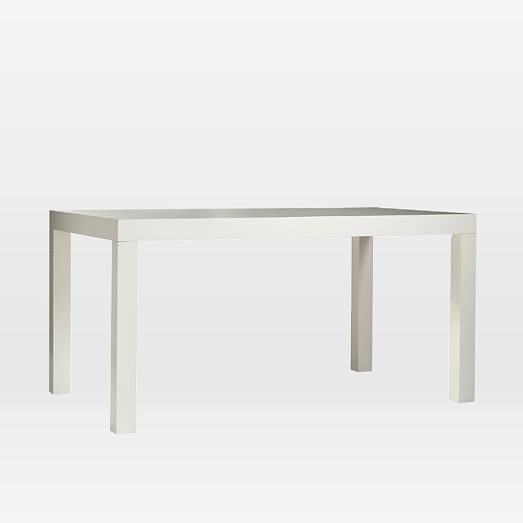 28 White Parsons Table 1970s White Lacquer Parsons Table At