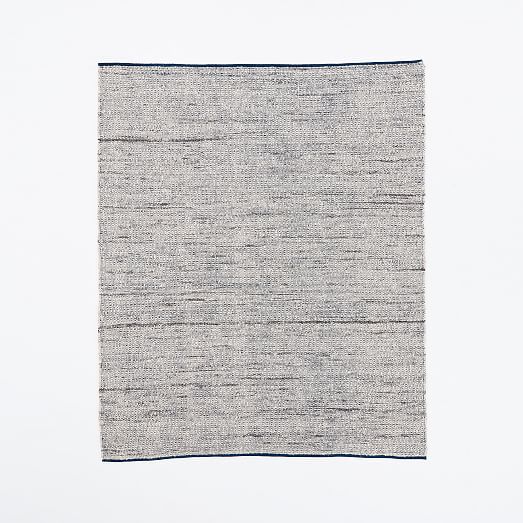 Plain Weave Sweater Wool Rug Midnight west elm