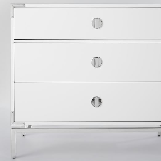 Malone Campaign 3Drawer Dresser White Lacquer west elm